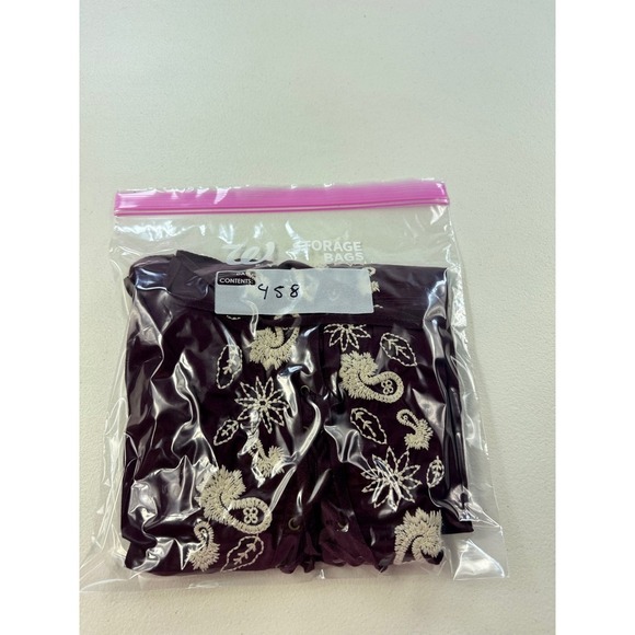 Old Navy Embroidered Long Sleeve Lace Up Tunic Top Women's Plum Purple Xl cotton - Picture 8 of 8